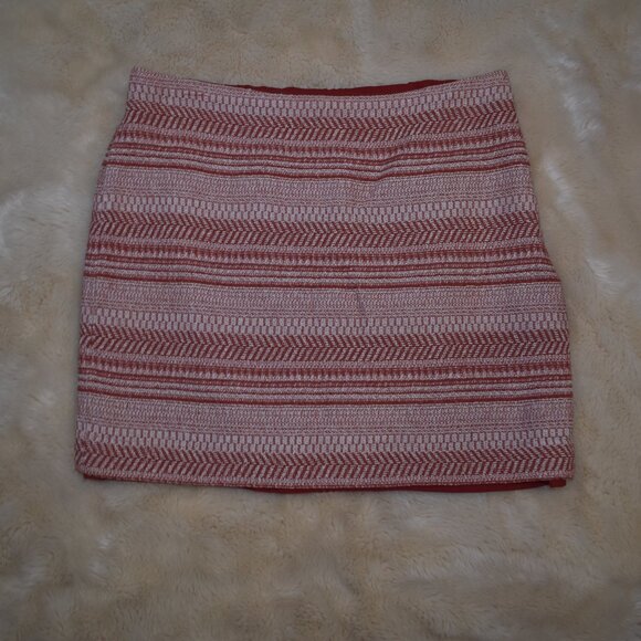 Banana Republic Red White Striped Cotton Mini Skirt Size 4 - Picture 9 of 10